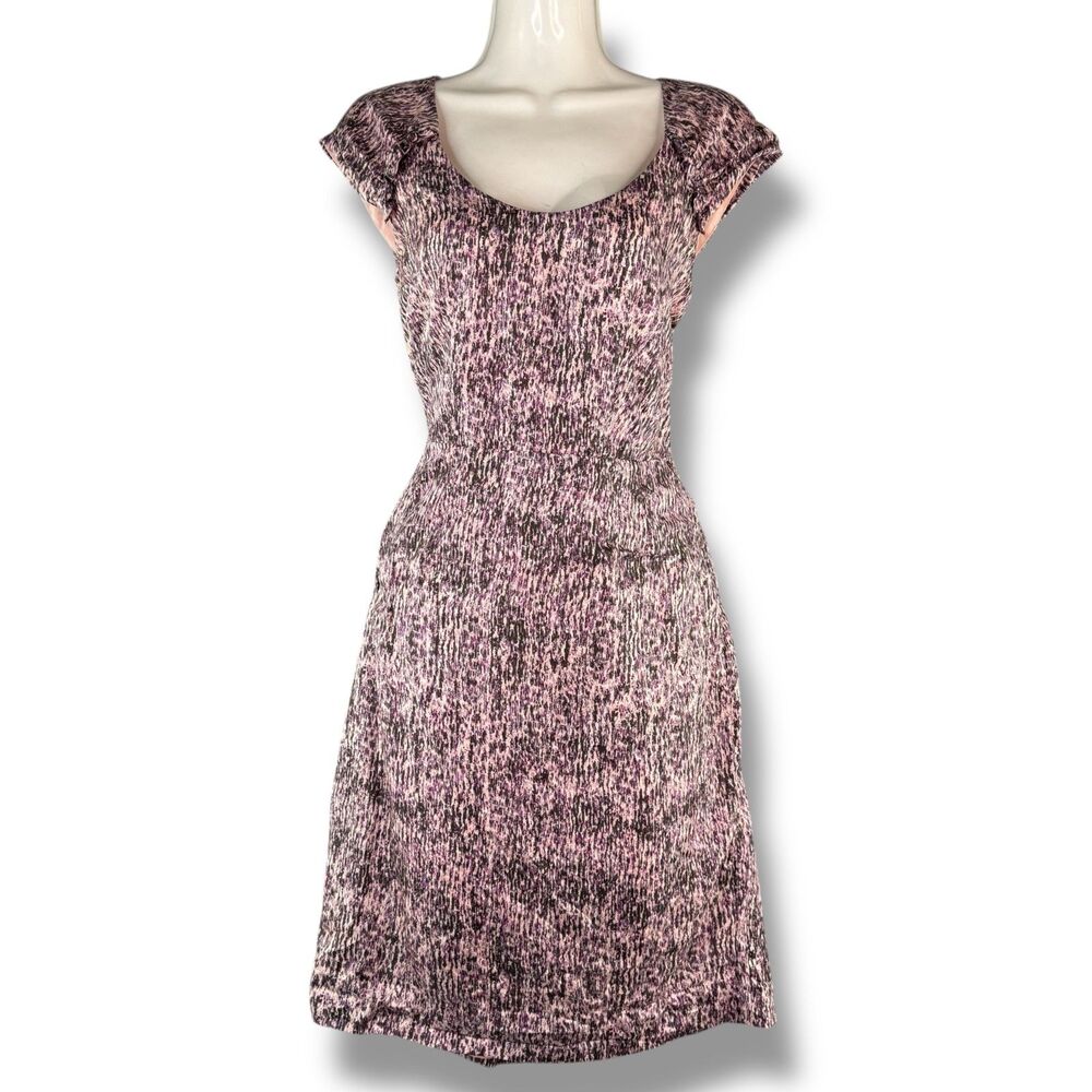 Banana Republic Soft Pink 100% Silk Midi Sheath Dress Size 6 Preppy Classic